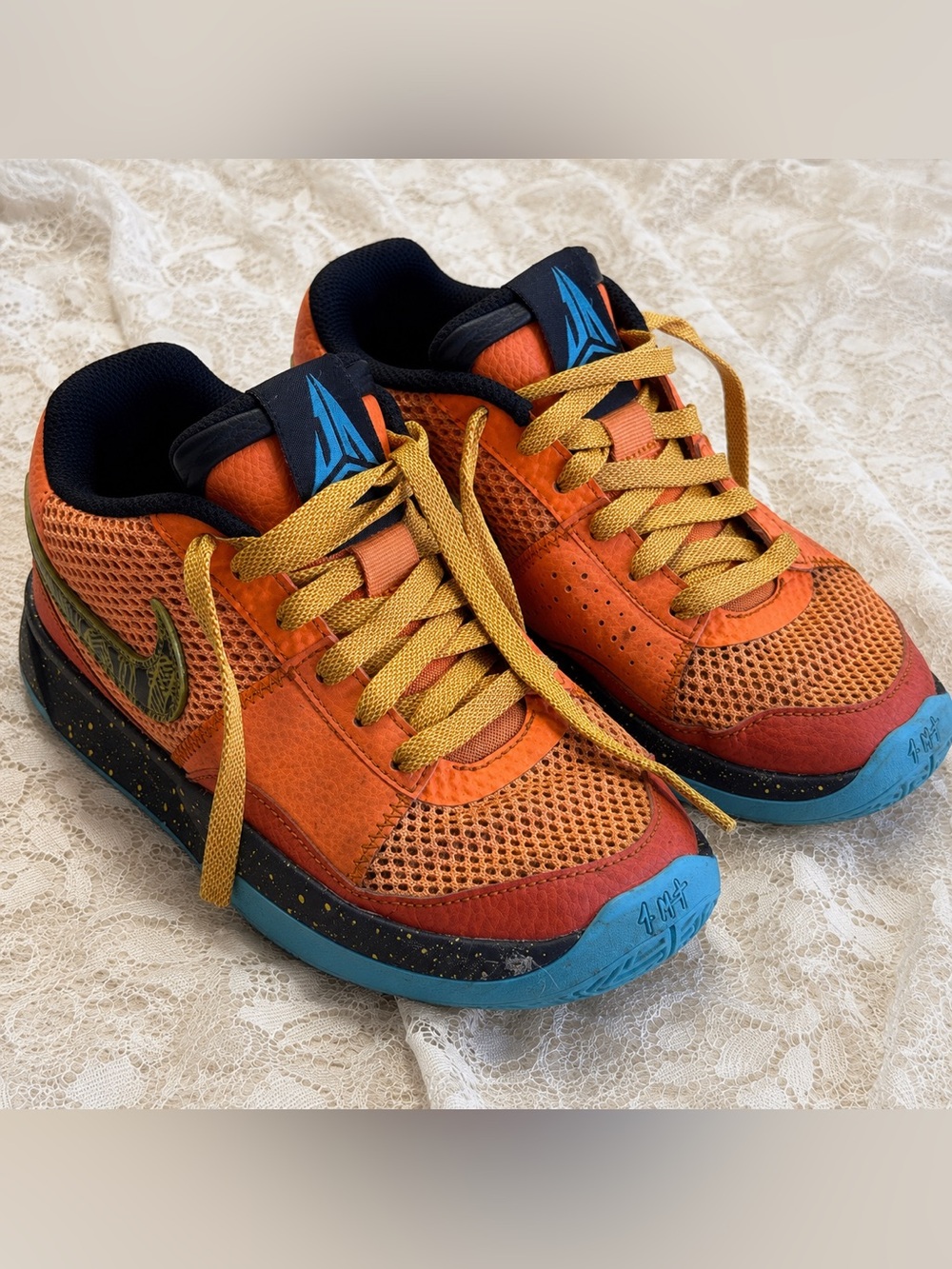 🏀 Nike Ja 1 “1MT” (One More Time) Youth Basketball Shoes Sporty Mandarin Swoosh